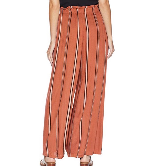 NWT Tie Waist Wide Leg Flattering Pants Front Slit - Picture 2 of 3
